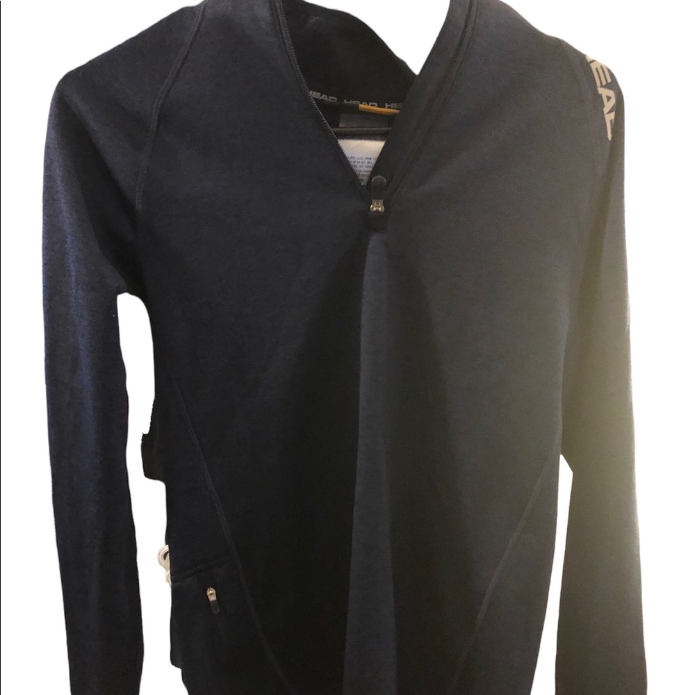 Head sweatshirt fleece lined front zip men’s Small